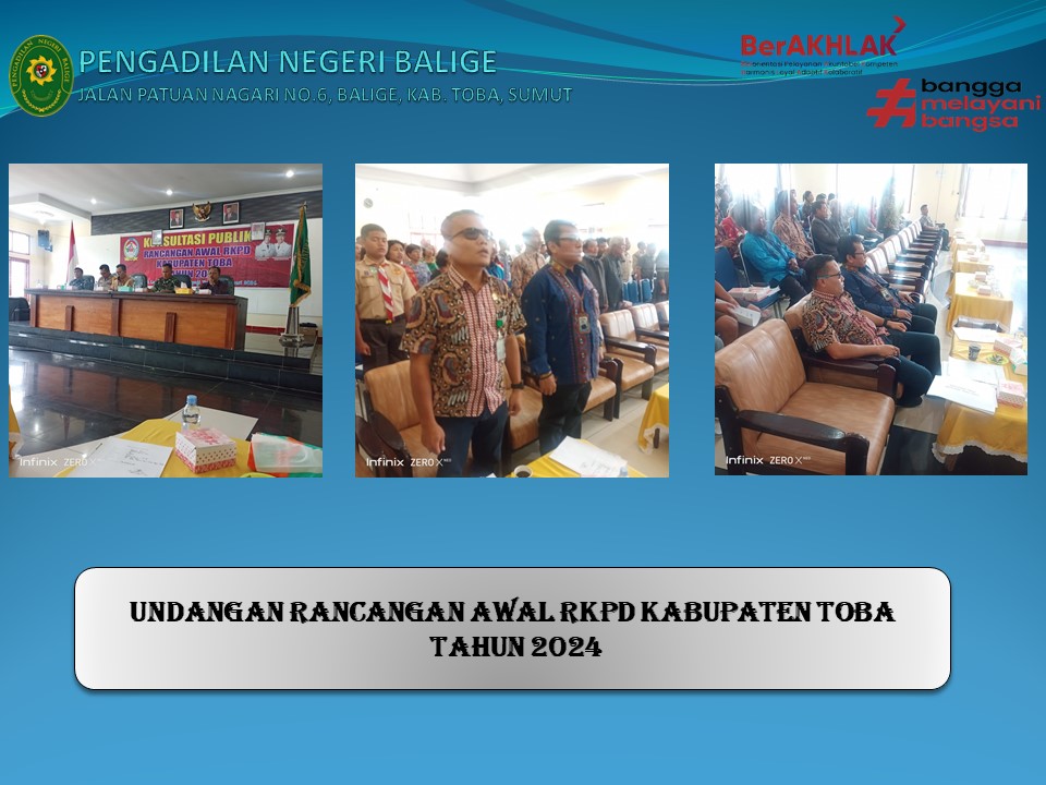 Undangan Mengikuti Rancangan Awal RKPD Kabupaten Toba Tahun 2024